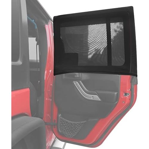Blackout Shades for Car Side Windows, Car Window Sunshades Rear Custom Fit for Jeep Wrangler Jeep Cherokee Compass Grand Cherokee Liberty Renegade Rubicon Gladiator JT (2 Pack)