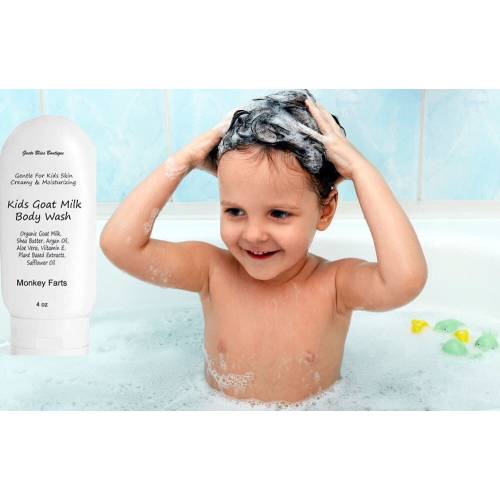 Kid's Goat Milk Body Wash Creamy Moisturizing and Gentle With Kid's Favorite Scents 4 ounce bottle