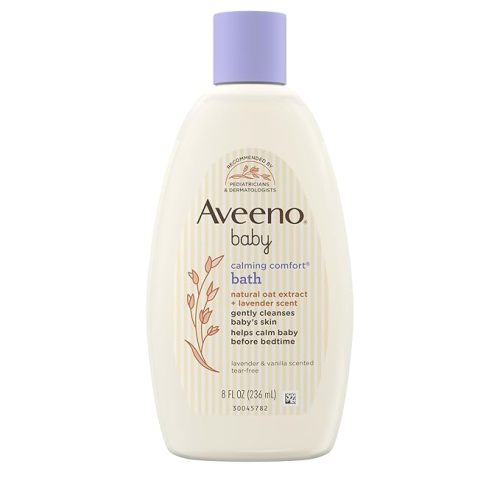 Aveeno Baby Calming Comfort Bath & Wash with Relaxing Lavender & Vanilla Scents & Natural Oat Extract, Hypoallergenic & Tear-Free Formula, Paraben-, Phthalate- & Soap-Free, 8 fl. Oz