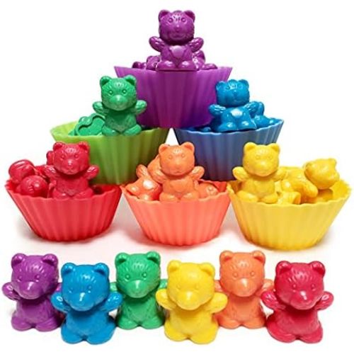 Jumbo Counting Bears with Stacking Cups - Montessori Educational Sorting Rainbow Toys For 3 Year Old Boys and Girls with 48 Preschool Math Manipulatives, Toy Storage and Toddler Games eBook