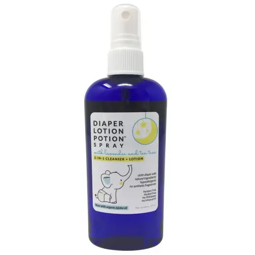 MoonDance Soaps Diaper Lotion Potion Cleansing Spray, 4 Oz Tea Tree & Lavender, Natural No-Rinse Cleanser and Moisturizer for Baby's Bottom