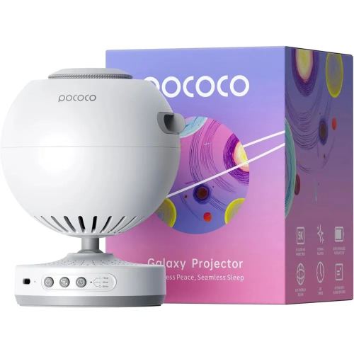 POCOCO Galaxy Star Projector for Bedroom with Replaceable Optical Film Discs