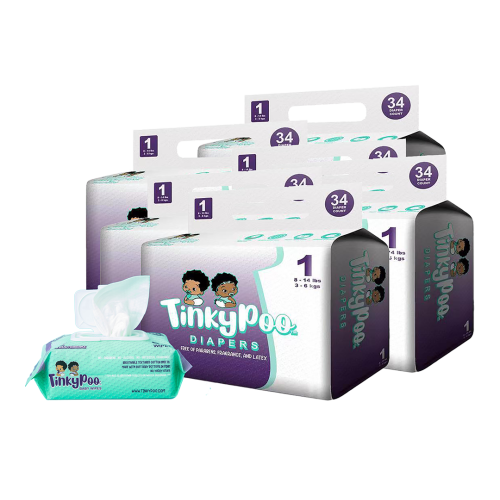TinkyPoo One-Time or Subscription Bundle (6 diaper packs/3 wipe packs)