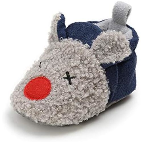 Baby Boys Girls Soft Plush Slippers Cartoon Toddler Infant Warm Winter House Shoes