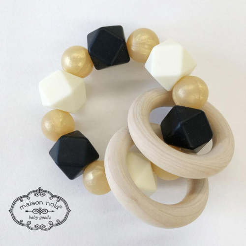 Maison Nola Black & Gold Silicone Teether