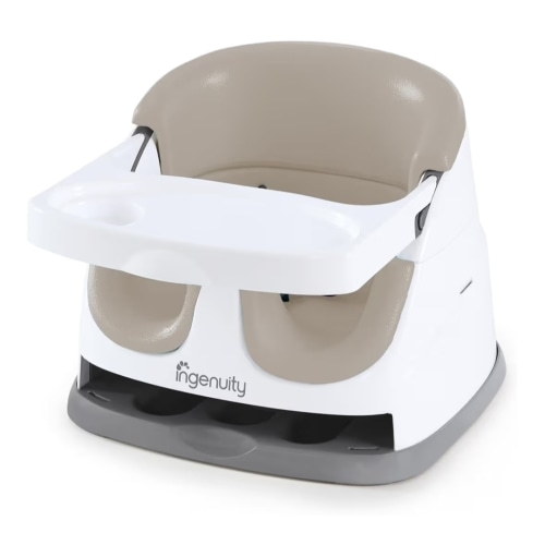 Ingenuity Baby Base 2-in-1 Booster Feeding and Floor Seat with Self-Storing Tray - Cashmere