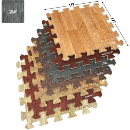 Sorbus Thick 3/8-inch Wood Grain Floor Foam Tile Mats (16 Tiles,16 Sq ft) - for Home, Office, Playroom, Basement, and More