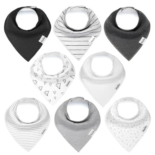 KiddyStar Drooling Bibs or Bandana Bibs | Absorbent Organic Cotton Toddler Bibs for Spit-Ups, Teething, Feeding Time | Gift