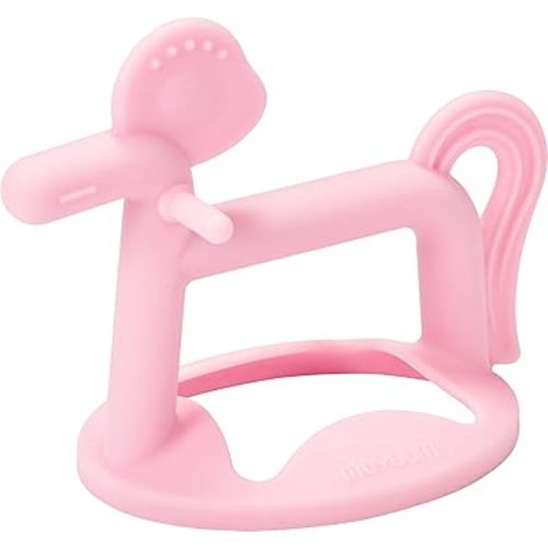 Pony Teether - 100% Silicone, Wearable Type, Baby Chew Toy, Pack of 1 (Pink)