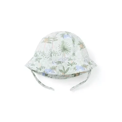 Baby White Safari Toile Baby Safari Toile Bucket Hat by Janie and Jack