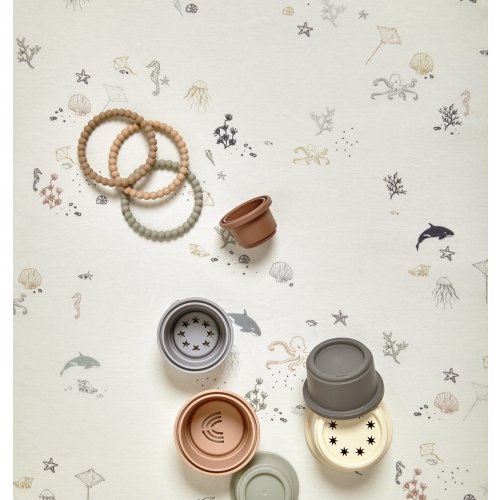 Seascape Sheet Set | Natural Crib Sheets | Nestig