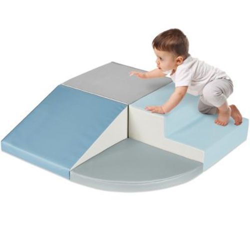 Best Choice Products 4-Piece Kids Climb & Crawl Soft Foam Block Playset Structures for Child Development