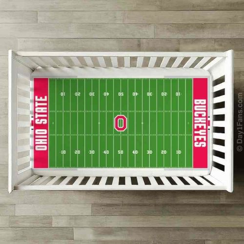 STADIUMSHEETS Day1Fans Officially-Licensed Fitted Crib Sheet (Ohio State Buckeyes)