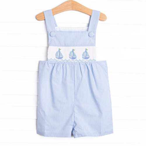 Bleu: Berkley Smocked Jon Jon, Blue – Stitchy Fish