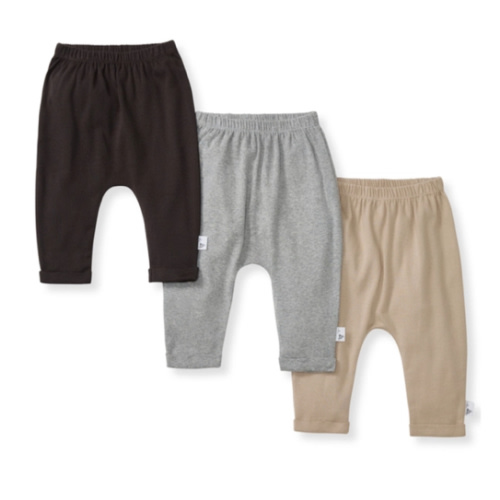 Solid Organic Cotton Baby Pants 3 Pack Ash