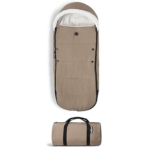 Babyzen YOYO Footmuff - Sherpa Lining & Fleece Hood with Drawstring to Keep Baby Warm - Includes Carrying Bag - Machine Washable