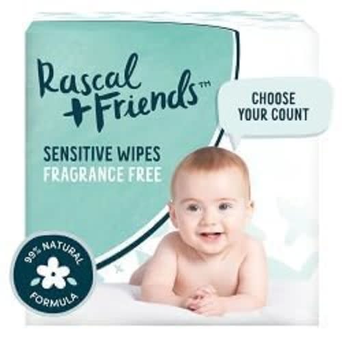 Rascal + Friends Sensitive Baby Wipes (216), White
