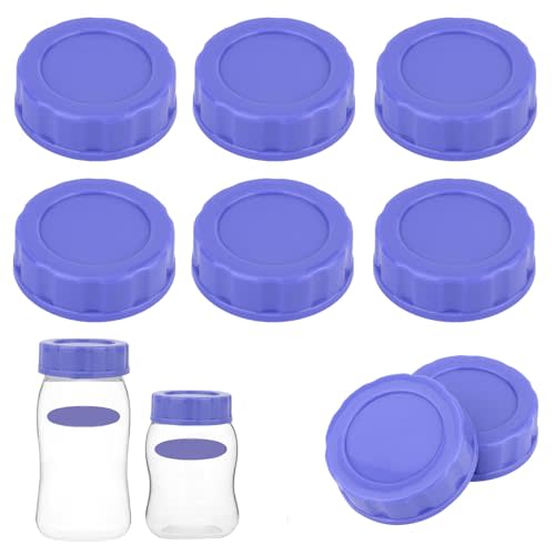 6pcs Baby Bottle Caps Compatible with Pigeon & Lansinoh Bottles, Travel and Storage Bottle Lids Replacement (Purple)