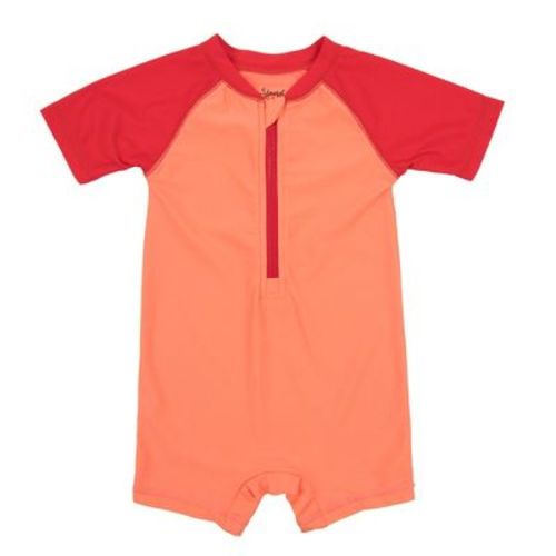 Leveret Baby One Piece Rashguard Solid Red & Orange