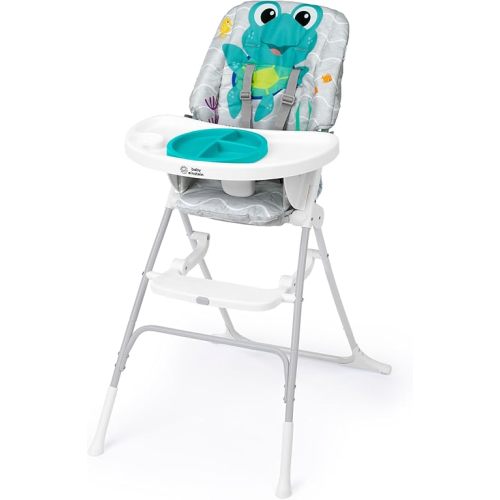 Baby Einstein Ocean Explorers Snack & Splash Compact Folding High Chair, with Water Mat, 5 Point Safety Harness, Ages 6 Months and Up, Unisex