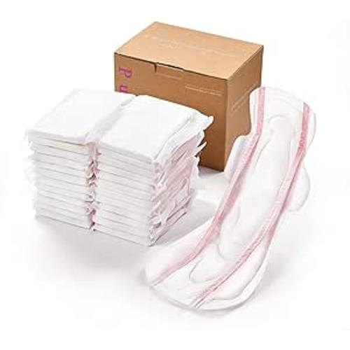 PurComfy Premium Postpartum Pads with Wings Extra Long Maternity Pads Large Maximum Absorbency Post-partum Incontinence Pads Ultra Soft Heavy Flow Secure Leak Protection After Birth Pads, 24 Count : Health & Household