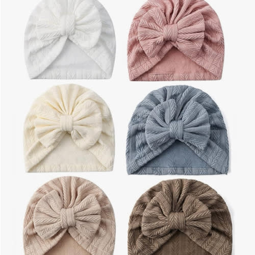 6 PCS Stretchy Baby Turban Hats, Baby Hat with Bows for Girls, Baby Boys Caps, Toddler, Newborn, Infant Hat Unisex