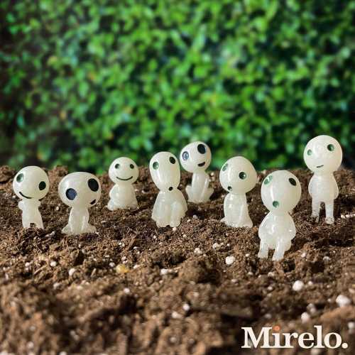 Plant Friends Set | Cute Terrarium Figurines | Glow in the Dark Plant Accessory | Plant and Terrarium Decoration