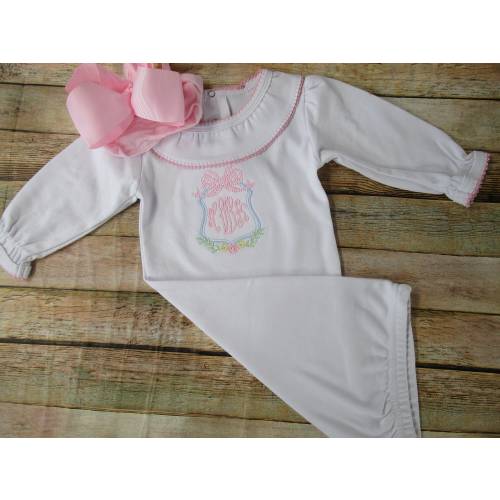 Newborn Baby Girl Coming Home Outfit-Ruffle Baby Girl Gown-Baby Girl Layette-Baby Girl Sleep Sack-Baby-Newborn Hairbow-Girl Ruffle Gown