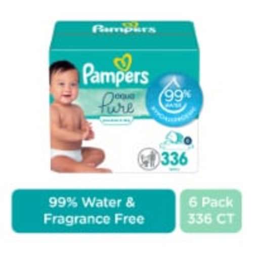 Pampers Aqua Pure Sensitive Baby Wipes, 336 ct