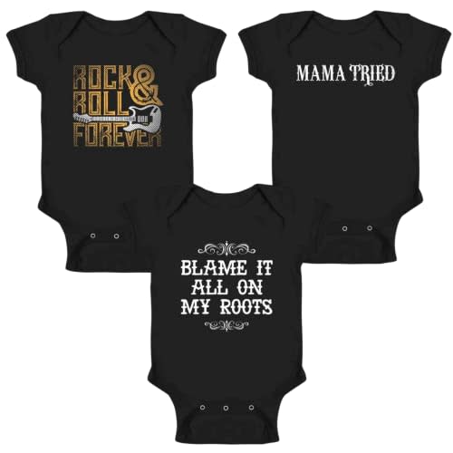 Pop Threads Blame It All On My Roots Country Music Cute Funny Western Baby Toddler Kids Girl Boy T-Shirt