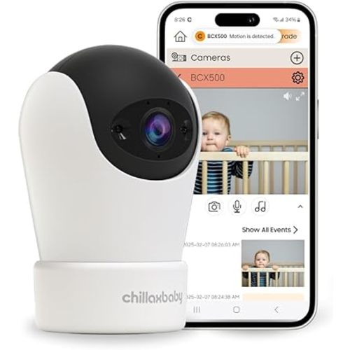 Chillax BCX500 Smart 2K Quad-HD WiFi Camera with Remote PTZ, Infrared Night Vision, 355° Pan and 180° tilt