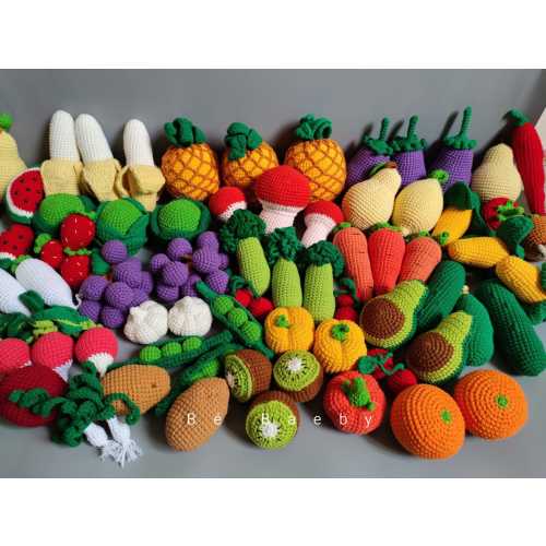 Crochet Vegetable, baby toy 6-12 months, set of crochet play food, crochet food and Fruit, toy for kid, baby shower gift, Christmas gift