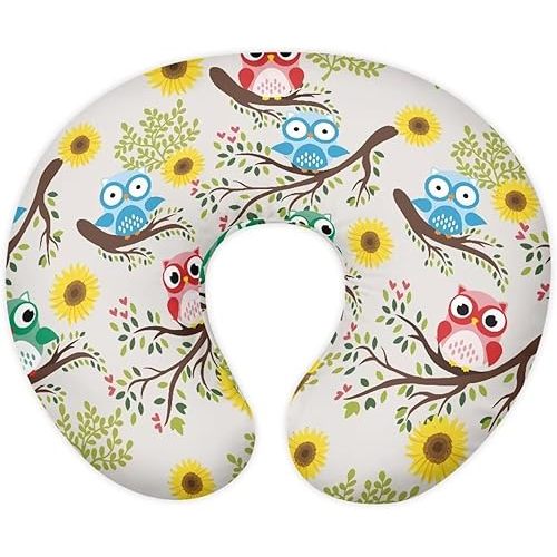 Nursing Pillow Cover for Breastfeeding Pillow Owl Floral Nursing Pillow Slipcovers, Breastfeeding Pillow Cover Boys Girls, Perfect Newborn Choice for Mom or Baby