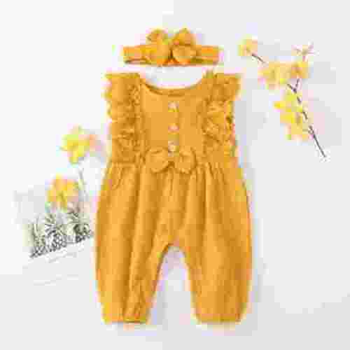 ATOGUTA Baby Girls' Bodysuits Flutter Sleeve Lace Bow Jumpsuit Clothes