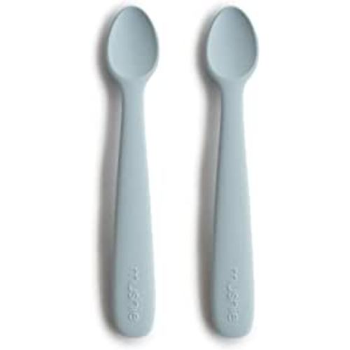 mushie Silicone Baby Feeding Spoons | 2 Pack (Daffodil)