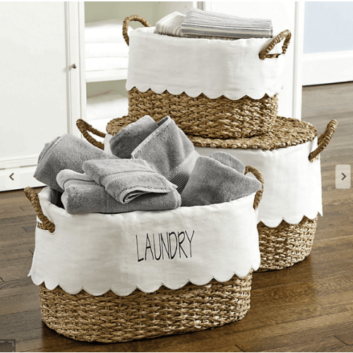 BW Wicker Stacking Storage Baskets