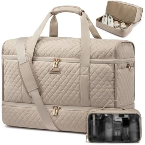 LOVEVOOK Bolsa de viaje grande, bolsas de fin de semana para mujeres con compartimento para zapatos, bolsa de hospital durante la noche para mujeres parto de trabajo, bolsa de transporte para