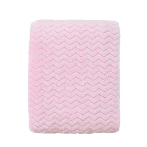 CREVENT 30''X40'' Cozy Fluffy Warm Fleece Infant Blanket for Girls & Boys Toddler Crib Cot Stroller - Wave Baby Pink