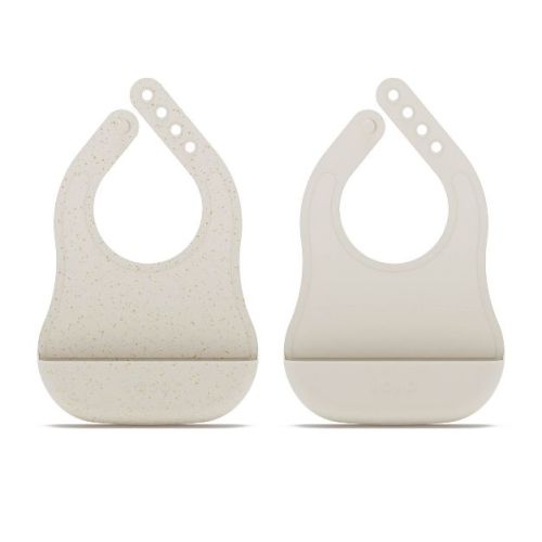 Lalo 2pk Silicone Bibs - Grapefruit