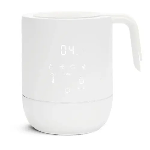 Munchkin® Precision Baby Bottle Warmer for Breastmilk, Formula, Food Jars, and Sterilizing Small Parts - Compatible with All Bottle Brands, Glass, Silicone & Plastic, Digital Display, White (Plug-in)