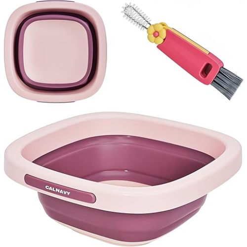 Collapsible Baby Bottle Wash Basin with Cute Cleaning Brush - Perfect Combo for Effortless Cleaning,Gifts for New Moms
