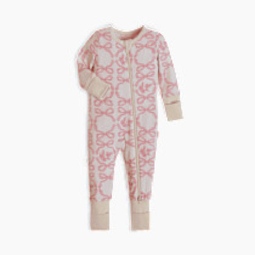 Tiny Kind Bamboo Convertible Footie Printed - Pink Bows, 6-12 M