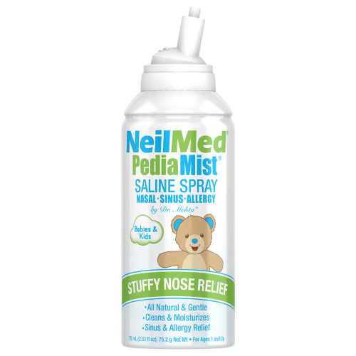 NeilMed Pediamist Sterile Saline Spray, Relief for Sinus, Allergy & Stuffy Noses in Babies & Kids, 2.53 oz
