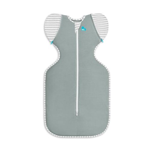 Love To Dream Swaddle Up Transition Bag, Snug Fit, Zip-Off Wings, 1.0 Tog Suitable for Moderate Temperature 20-24°C, Machine Washable & Double Zip for Easy Nappy Change, Deep Olive