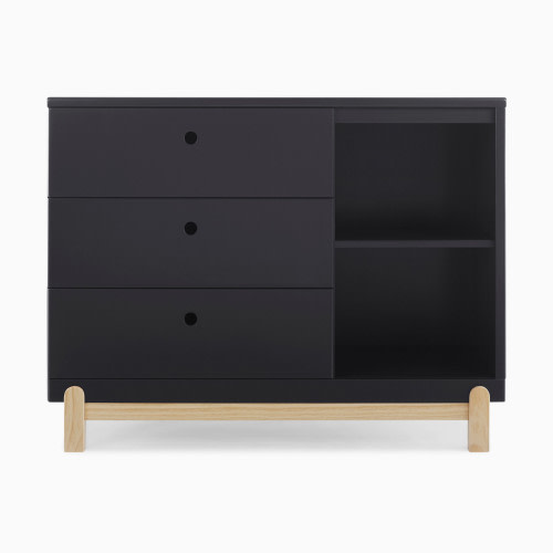 Delta Children Poppy 3 Drawer Dresser - Midnight Grey/Natural