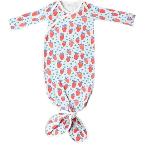 Copper Pearl Baby Gown - Knotted Newborn Sleepers for Baby Boy and Girl, Soft Stretchy Long Sleeve Infant Gowns with Bottom Tie and Hand Mittens, Perfect Hospital Coming Home Outfit (Liberty)