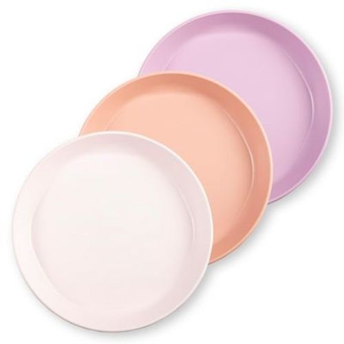 Tiny Twinkle Tableware 3-pack Plate Set, Bpa-free Cups, Plates And Bowls For Kids/toddlers (rose, Peach, Lilac)