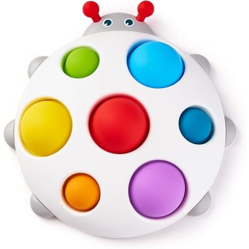 LiKee Fidget Popper Sensory Baby Toys for 10+ Months, Montessori Busy Toy for 1 2 3 Years Old Toddlers Push and Popping Bubbles Fine Motor Skill, Travel Toys for Kids Ages 1-3 Stress Relief (Ladybug)