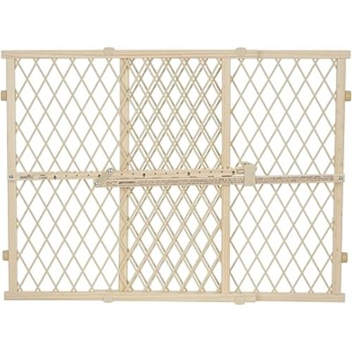 Evenflo Position & Lock Adjustable Wood Baby Gate, Natural Wood