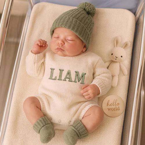 Baby Name Romper, Coming Home Outfit, Custom Ruffle Romper, Baby Shower Gift, Infant Romper, First Birthday Gift, Christmas Baby Gift